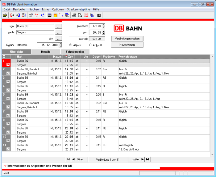 Deutsche Bahn Fahrplan